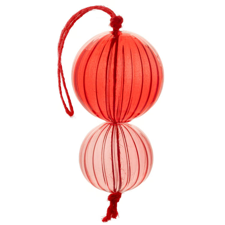 Hanging Double Orb Glass Ornament