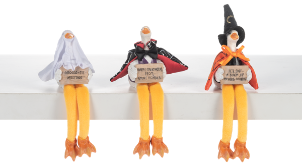 Silly Geese in Halloween Costume Shelfsitters