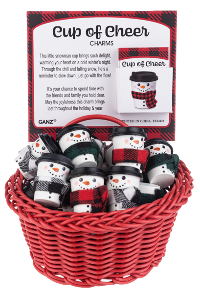 Cup of Cheer Snowmen Charms