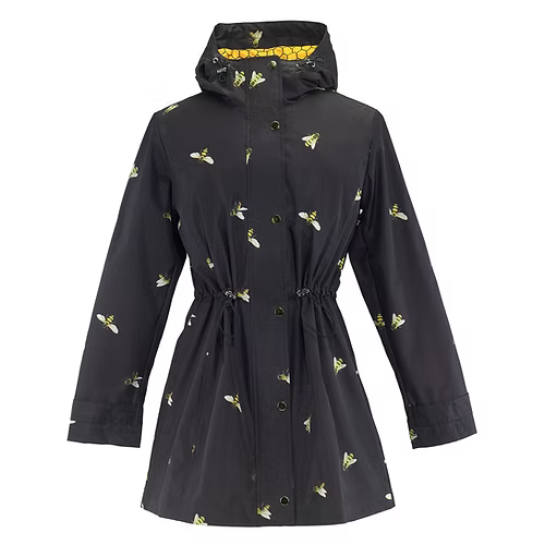 Black With Bumblebees Raincoat