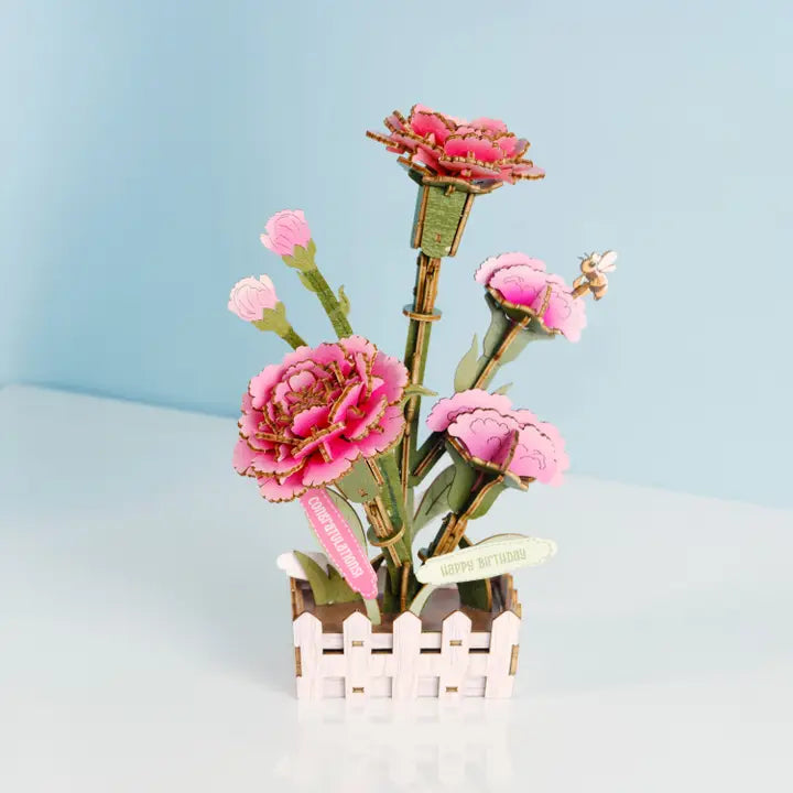 Diy Wooden Puzzle Kit -Flower Bloom Set