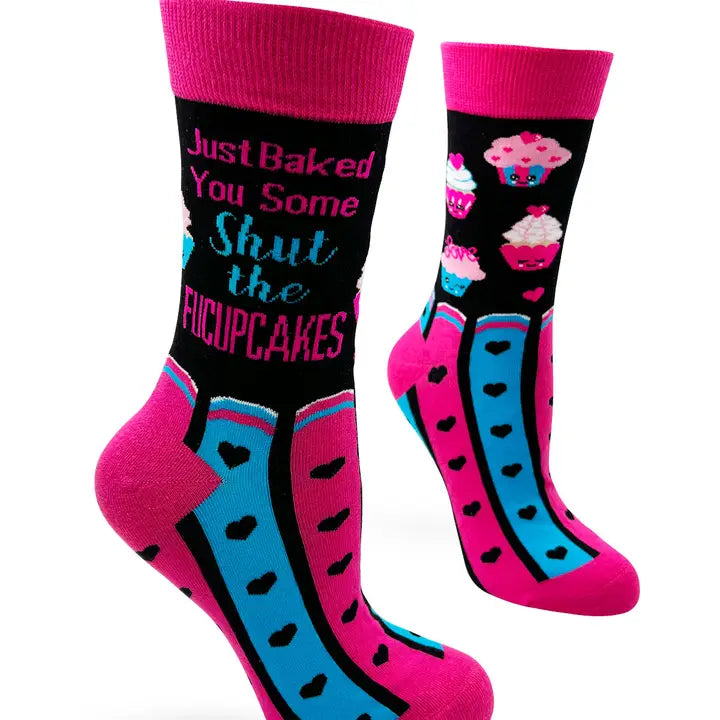 Just Baked You Some Shut the Fucupcakes Sassy Ladies' Novelty Socks