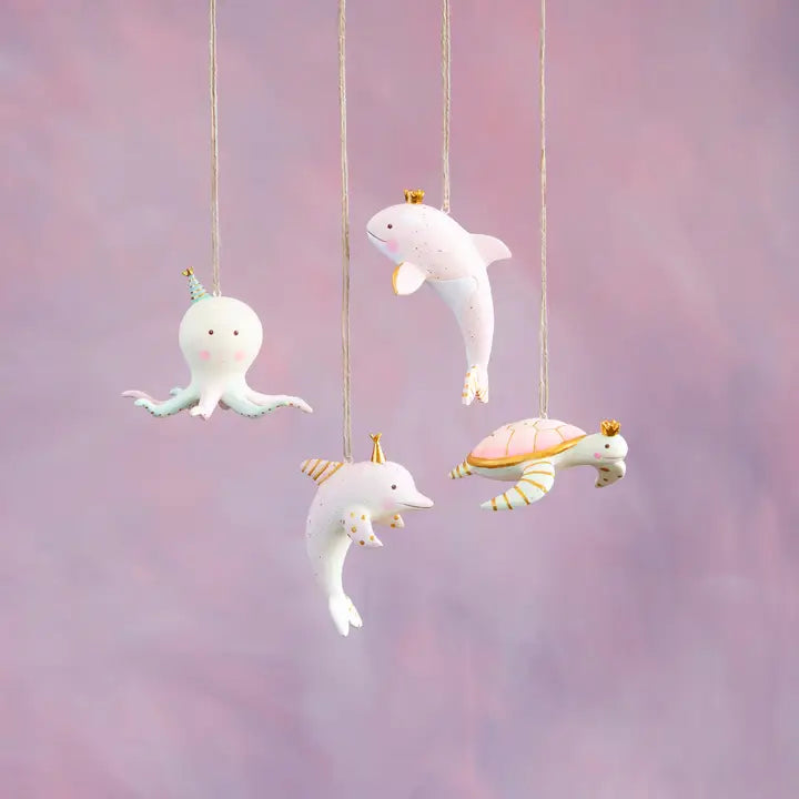 Glitterville Octopus, Dolphin, Whale, or Turtle Ornament