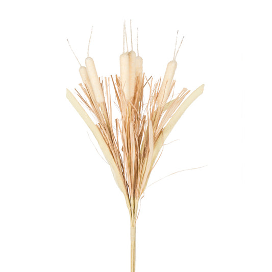 21" Cream Cattail Bundle Floral Pick