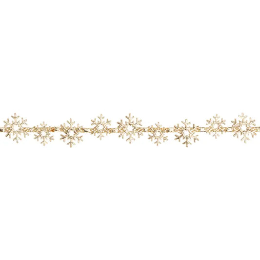 Ultrasonic Metallic Gold Snowflake Trim 10 Yard Roll