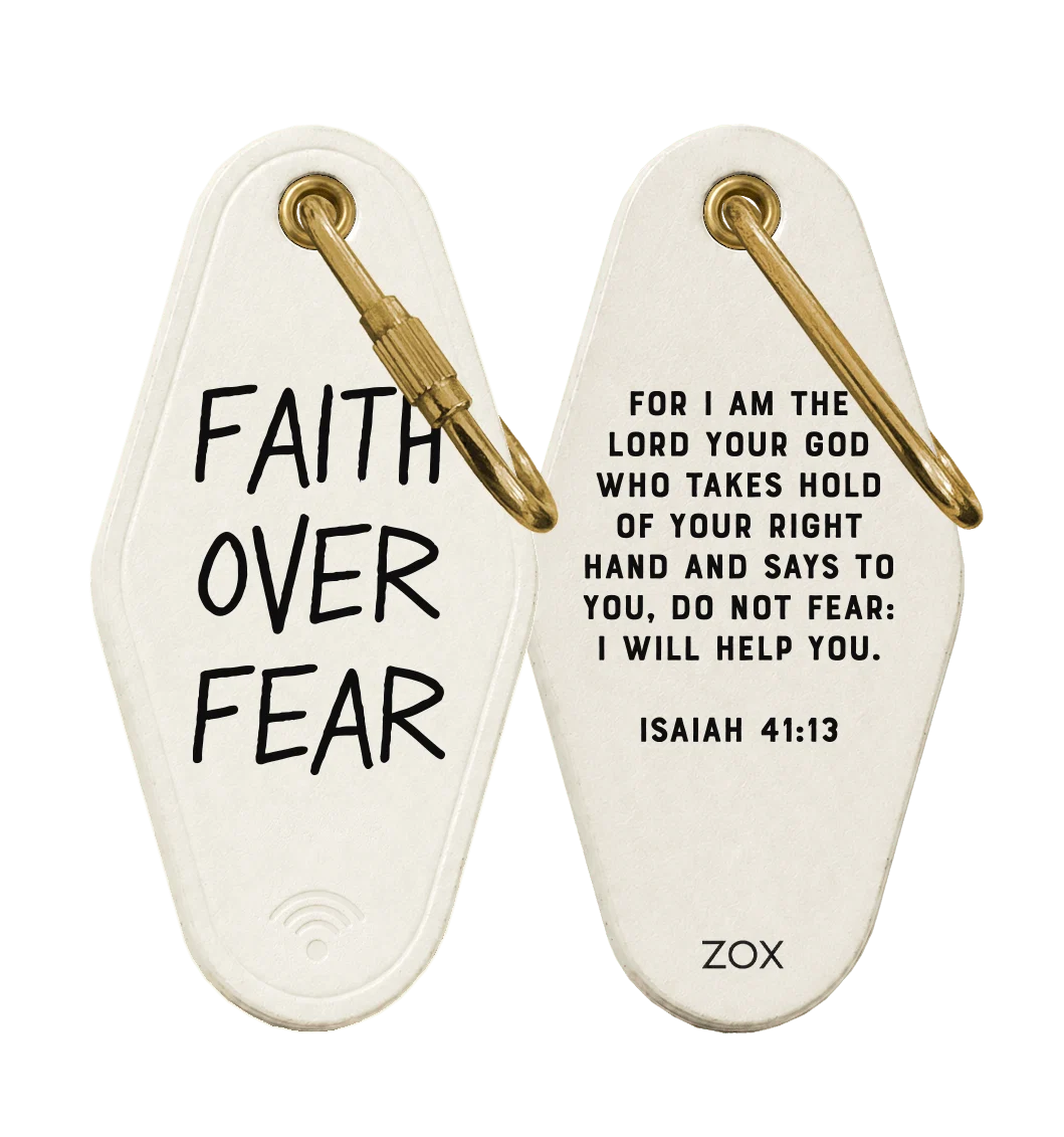 ZOX Faith Over Fear Bible Verse Keychain