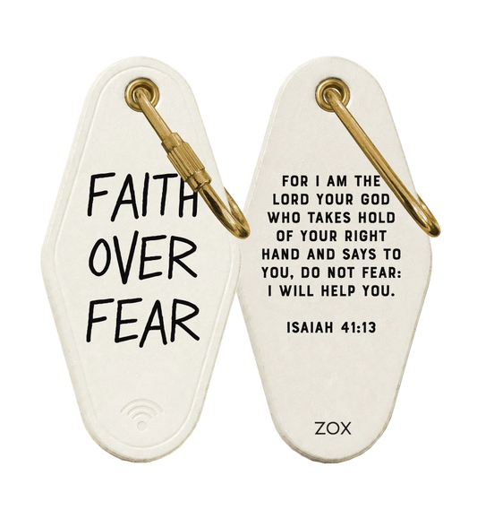 ZOX Faith Over Fear Bible Verse Keychain