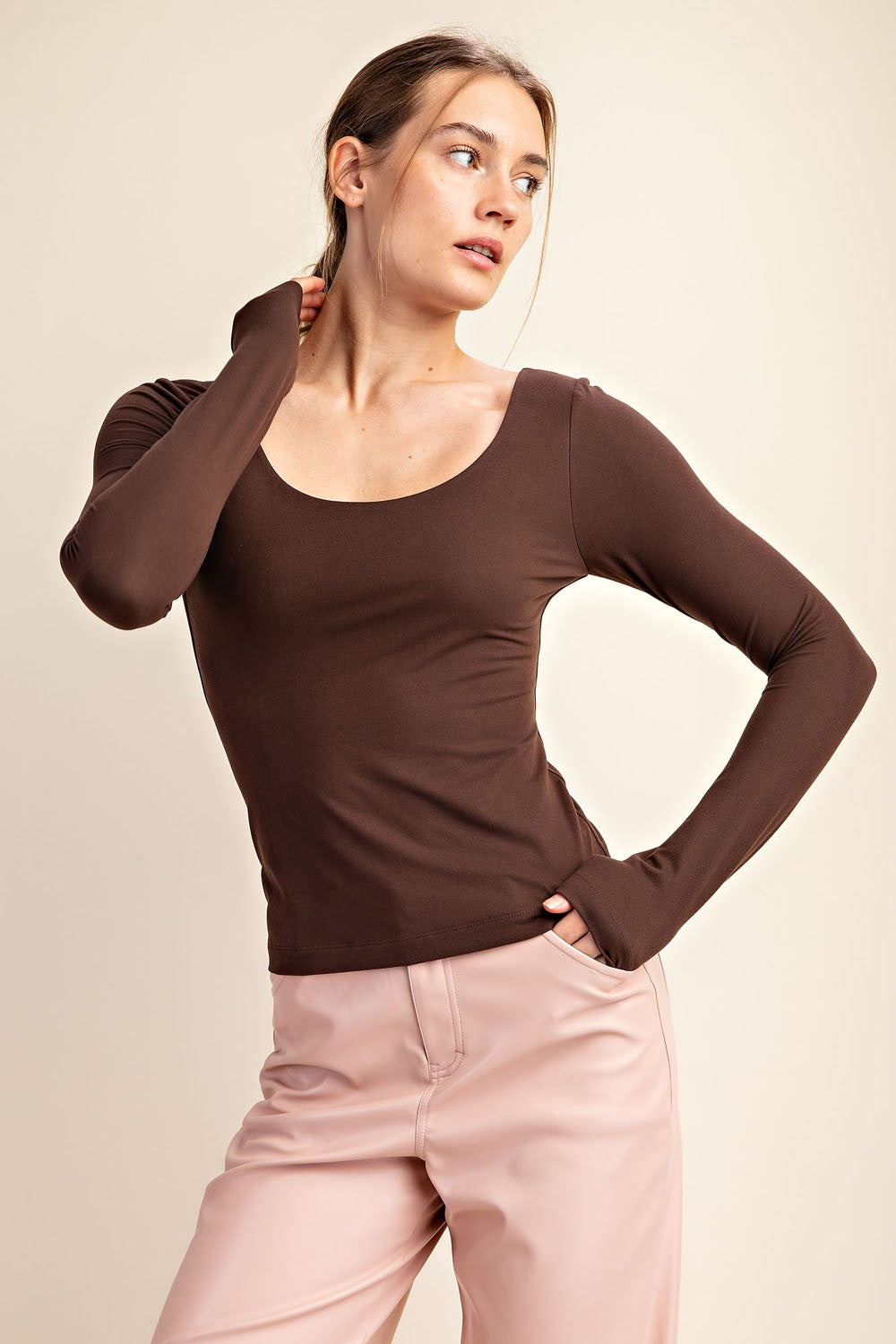 Rae Mode Recycled Butter Round Neck Top