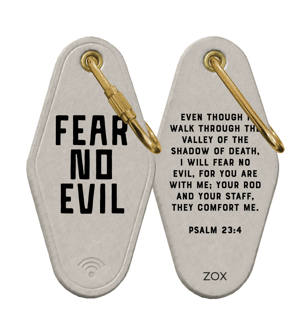 ZOX Fear No Evil Bible Verse Keychain