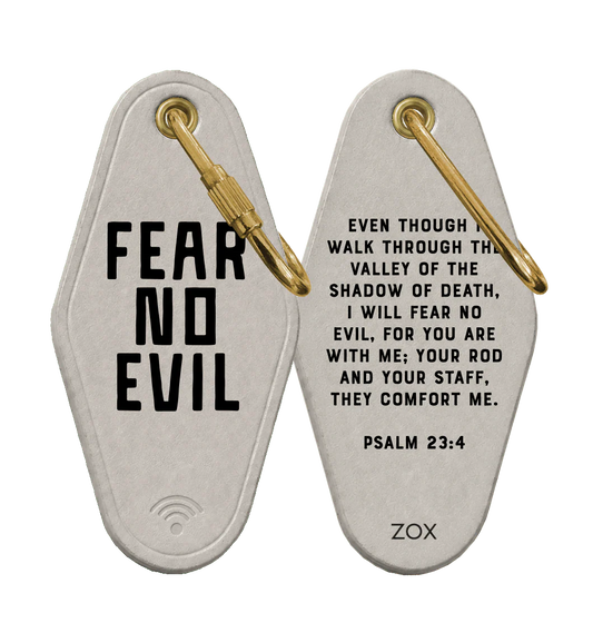 ZOX Fear No Evil Bible Verse Keychain