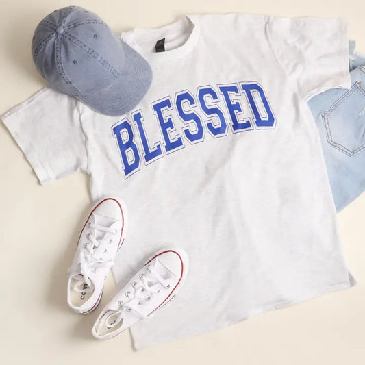 Blessed Varsity-Style Graphic T-Shirt