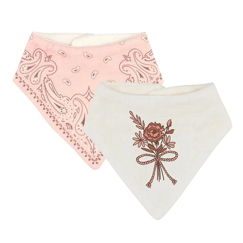 Stephan Baby Bandana Bib Set - Flower/Pink