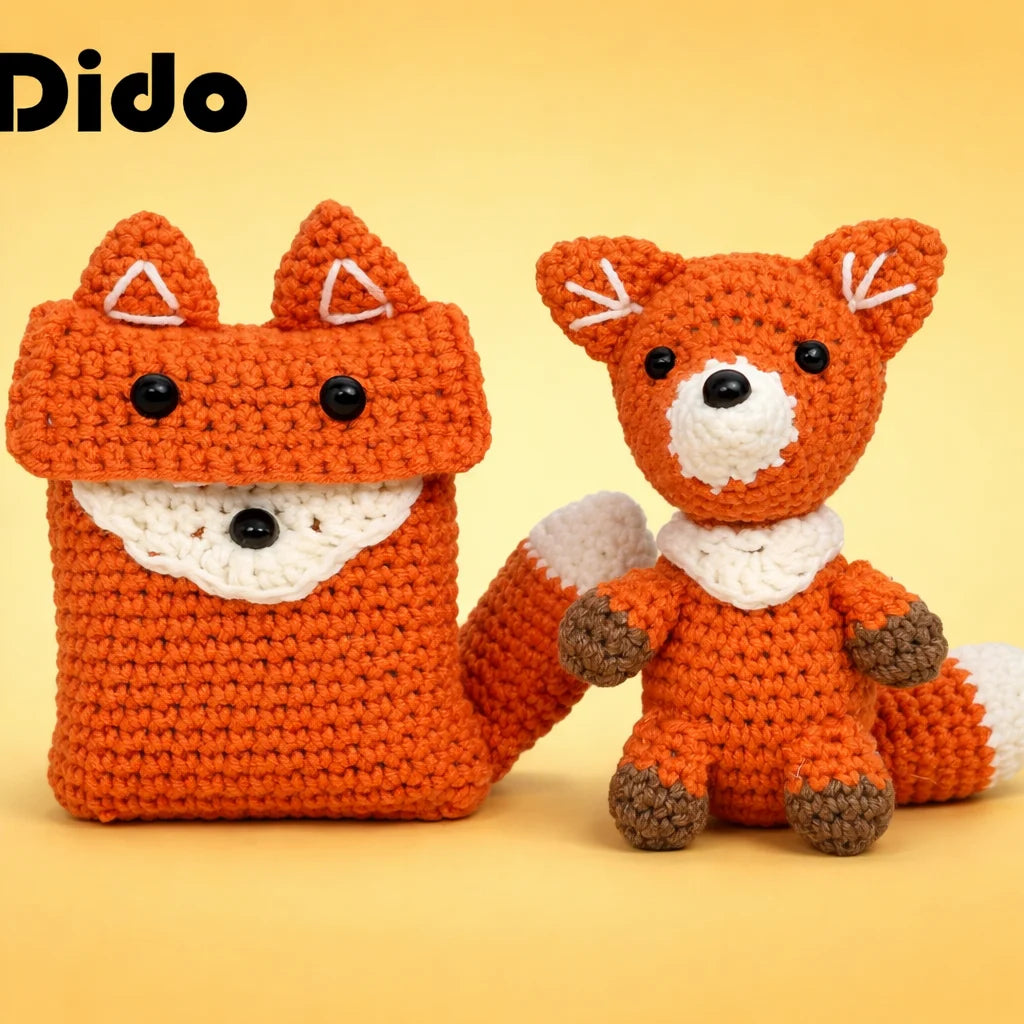 DIY This Or That Crochet Kit- Fox Pouch Or Fox Buddy