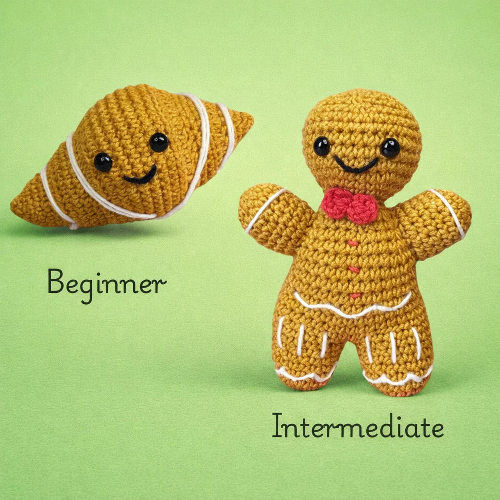 DIY This Or That Crochet Kit- Croissant Or Gingerbread Man