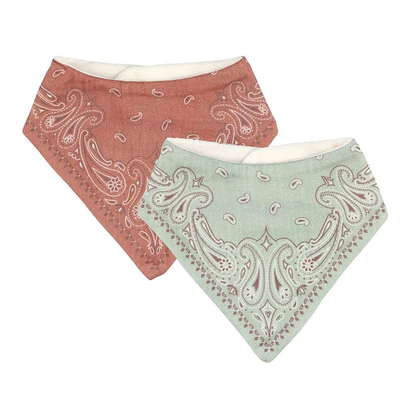 Stephan Baby Bandana Bib Set - Brown/Green