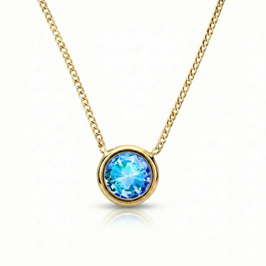 Aurora Crystal Jewelry Halo Crystal Necklace