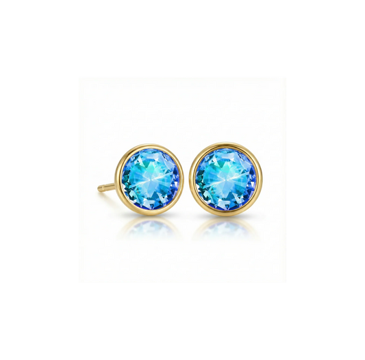 Aurora Crystal Jewelry Halo Crystal Studs