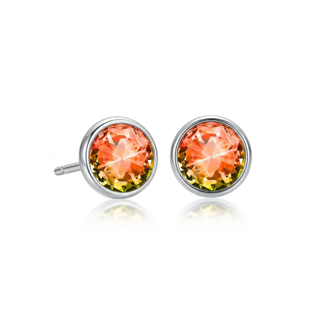 Aurora Crystal Jewelry Halo Crystal Studs