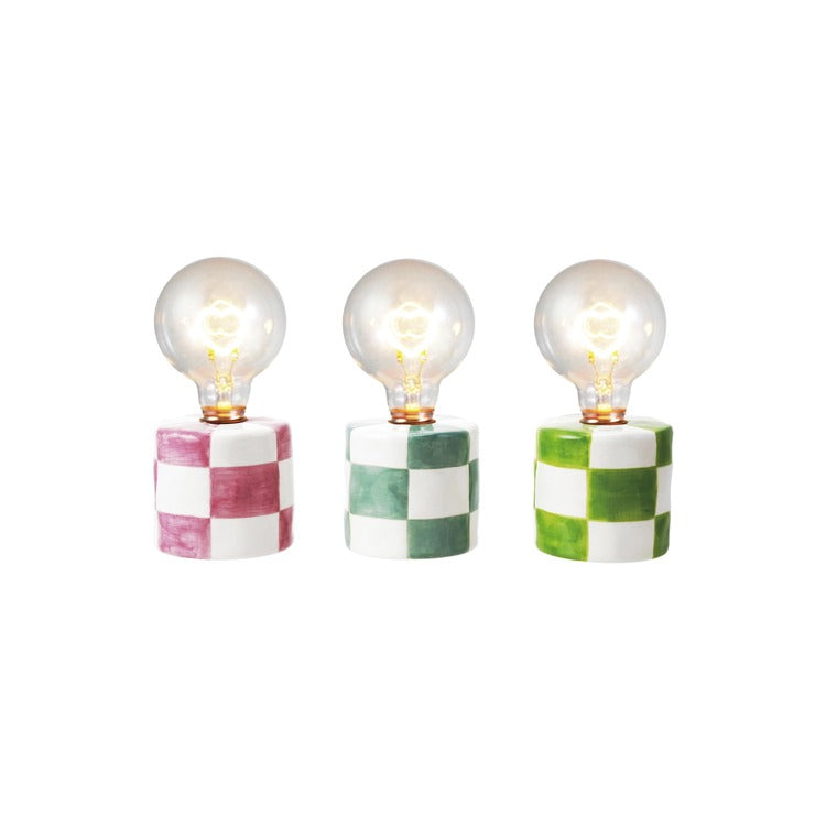 Checkered Led Light Rods Hazel Mazel Checkered Ceramic LED Light – Rachelle Danielle Rose Gifts ...