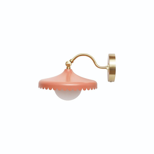 Hazel Mazel Elegant Coral/Peach & Brass Wall Sconce