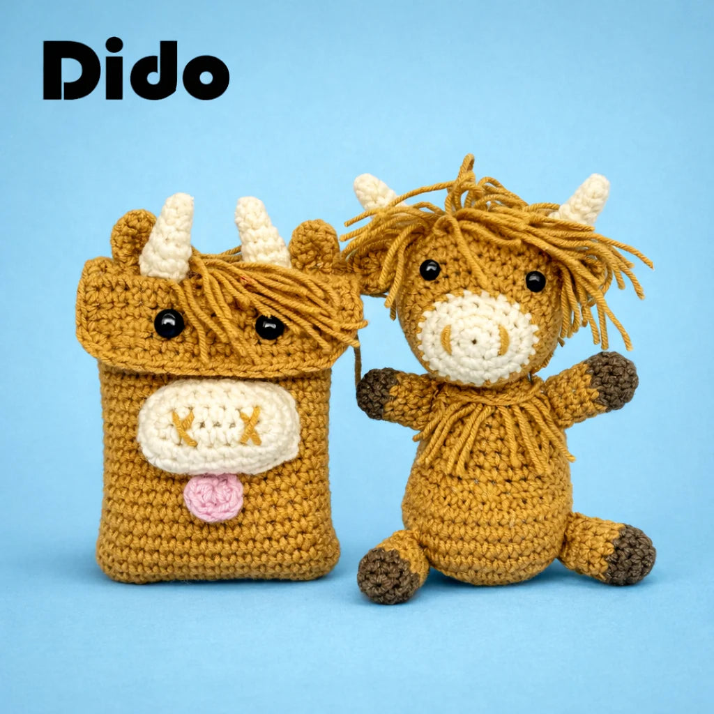 DIY This Or That Crochet Kit- Highland Cow Pouch Or Buddy