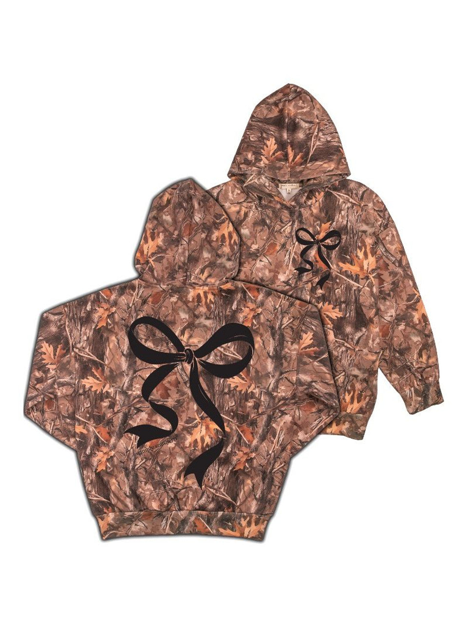 Simply Southern Camo Hoodie With Black Bow