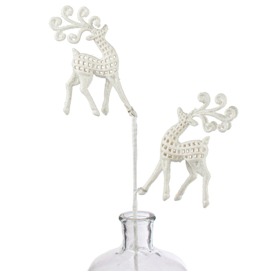 White Glitter Deer Spray