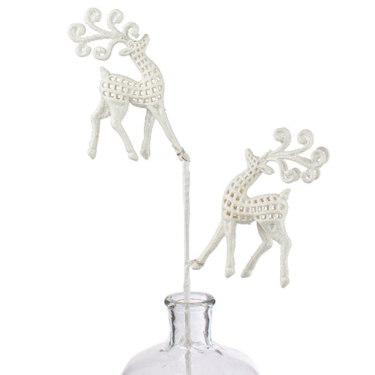 White Glitter Deer Spray