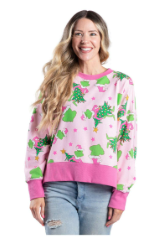 Merry Mischief Pink Crew Neck Sweatshirt