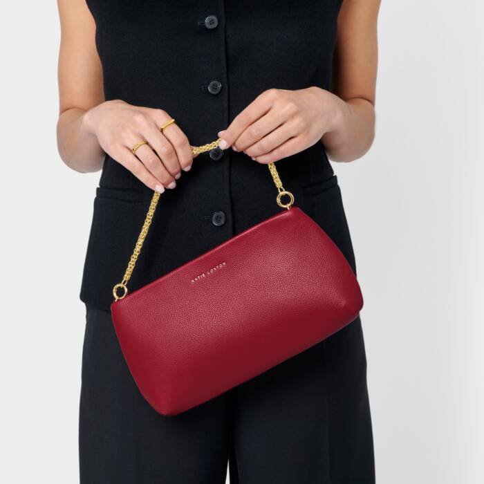 Katie Loxton Margot Clutch- Garnet Red
