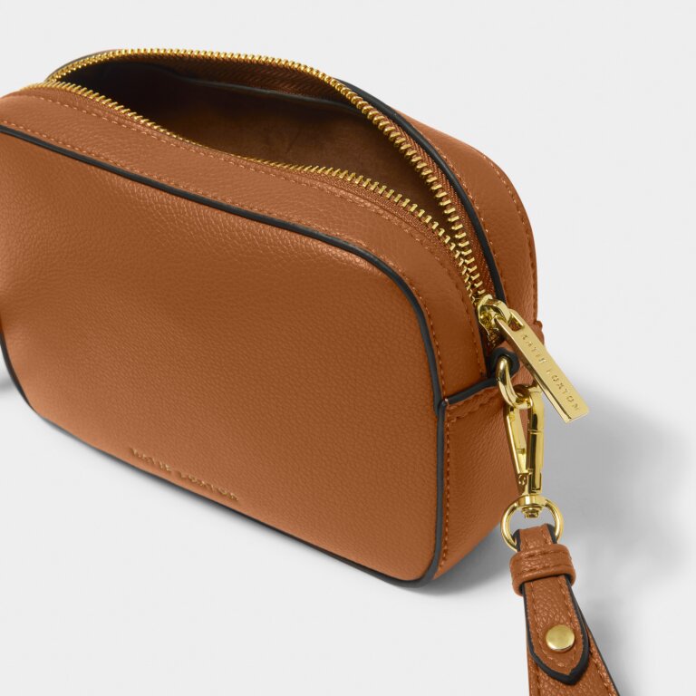 Katie Loxton Marni Mini Crossbody Bag- Cognac/Charcoal