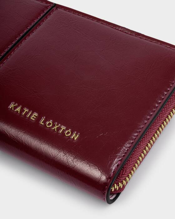 Katie Loxton Laila Patent Crackle Purse- Cherry