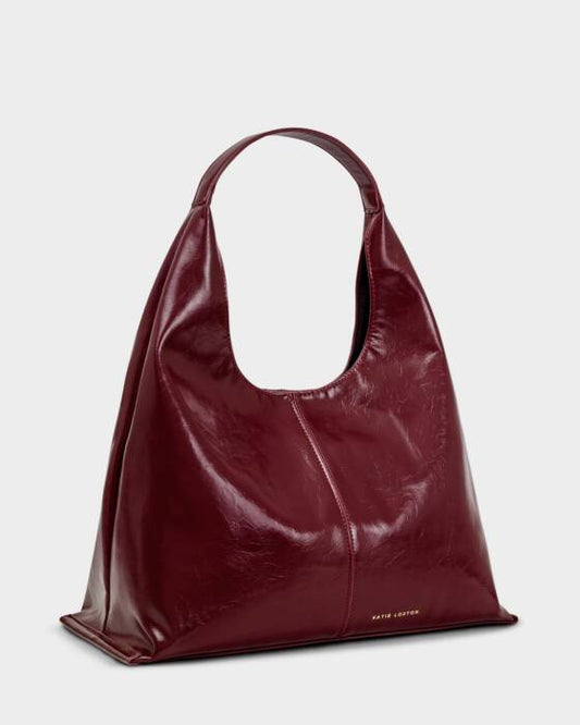 Katie Loxton Laila Patent Crackle Shoulder Bag- Cherry