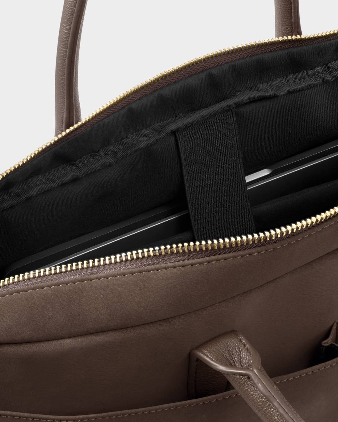 Katie Loxton Chocolate Suedette City Laptop Bag