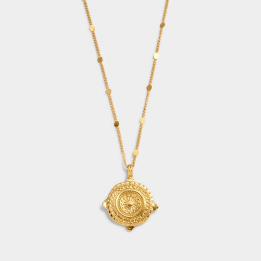 Katie Loxton 'Happiness' Waterproof Gold Antique Coin Necklace
