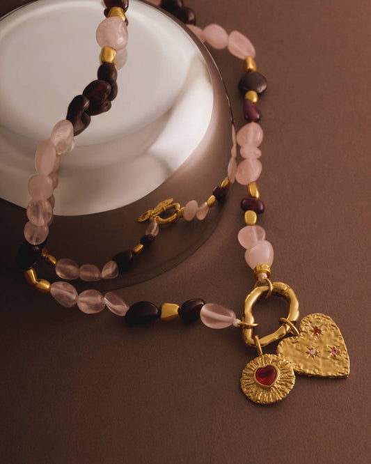 Katie Loxton Cherie Pink Solesi Waterproof Gold Necklace