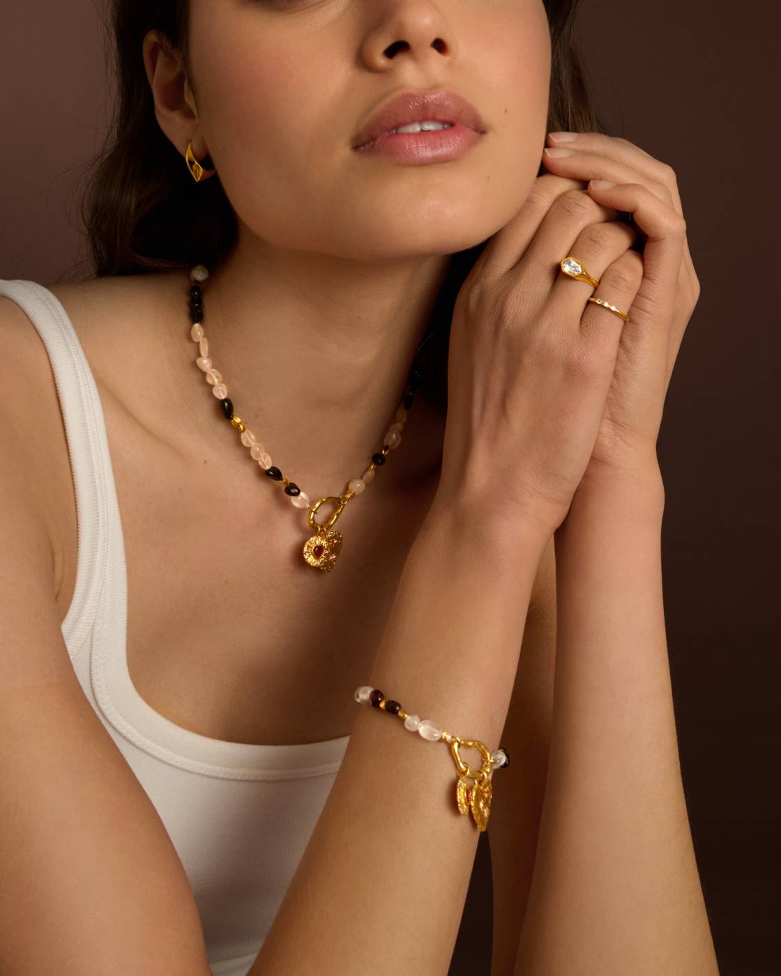 Katie Loxton Cherie Pink Solesi Waterproof Gold Bracelet