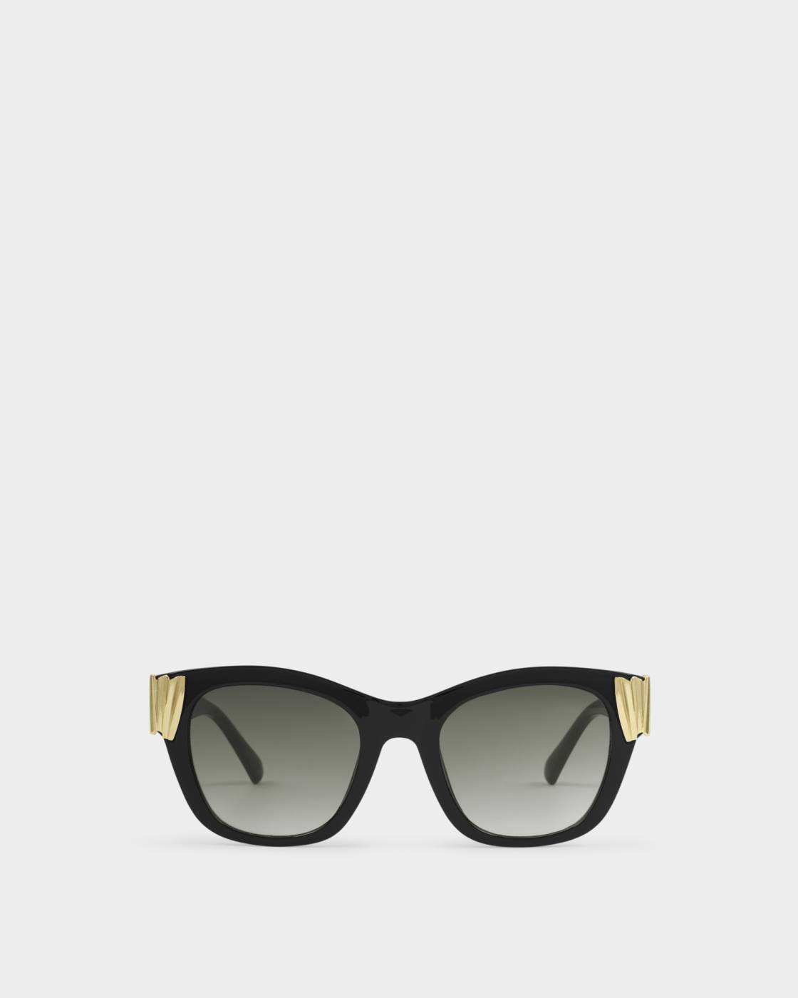 Katie Loxton Seychelles Round Cat-Eye Sunglasses- Black