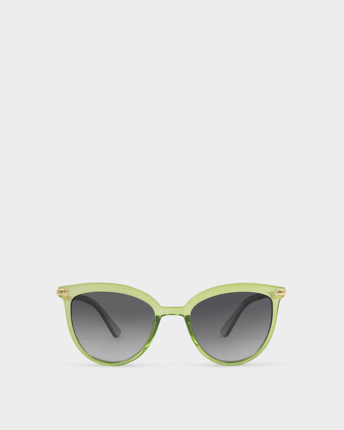 Katie Loxton Ravello Round Sunglasses- Transparent Green