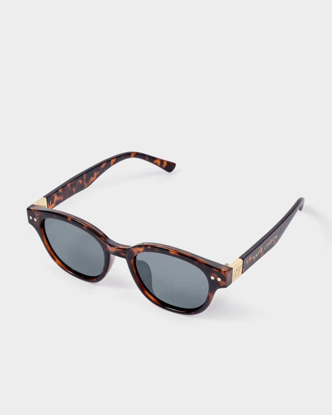 Katie Loxton Bologna Round Square Sunglasses- Dark Tortoiseshell