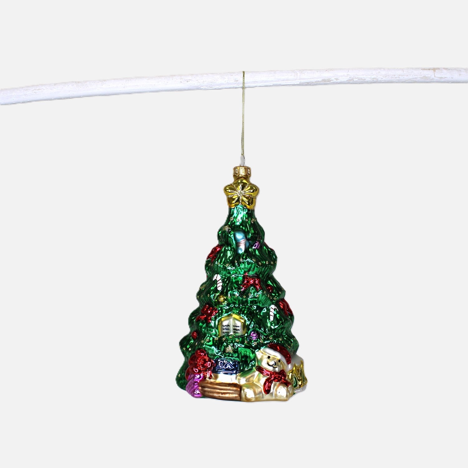 Christmas Tree Blown Glass Ornament