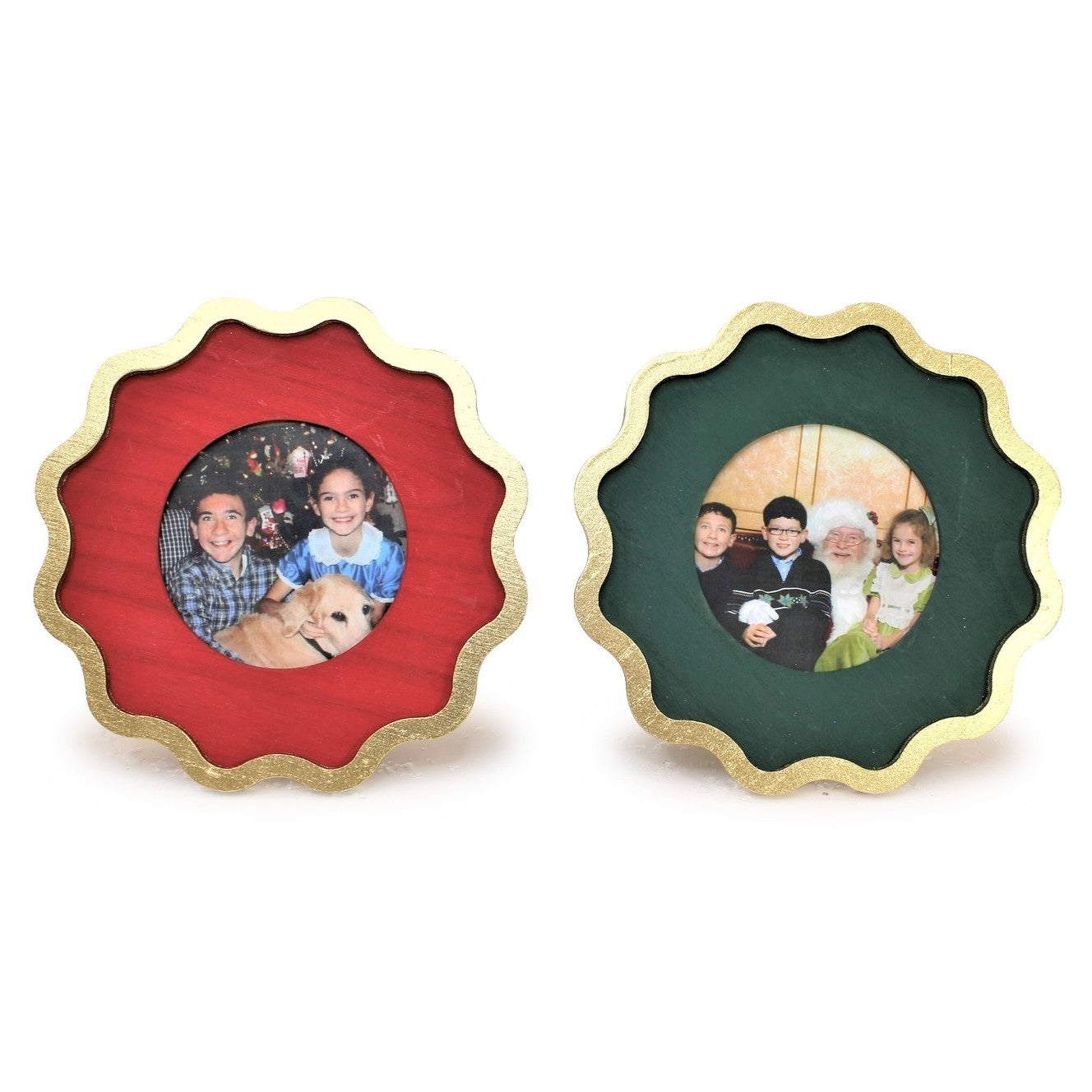 9" Scalloped Photo Frame with Gold Trim