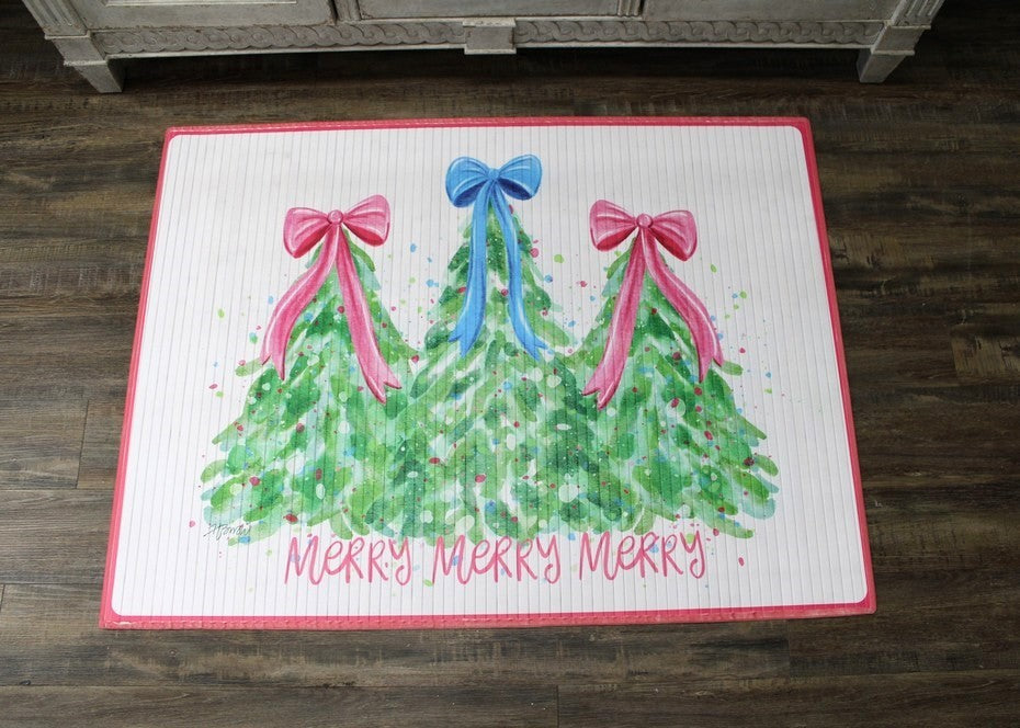 Bamboo Mat, Merry Merry Merry Christmas Trees