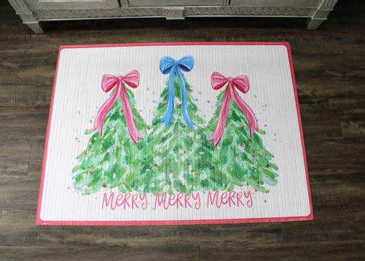 Bamboo Mat, Merry Merry Merry Christmas Trees