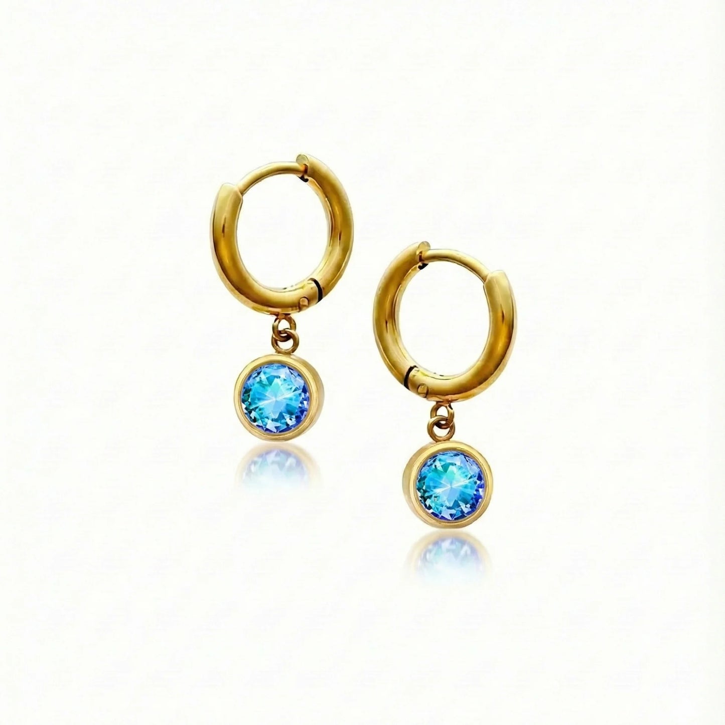 Aurora Crystal Jewelry Lunar Hoop Earrings