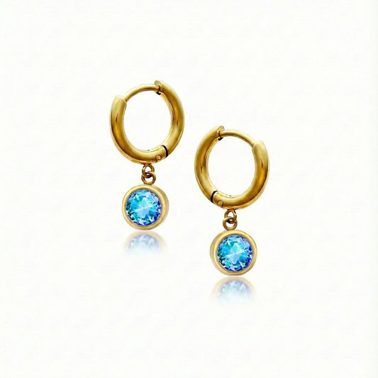 Aurora Crystal Jewelry Lunar Hoop Earrings