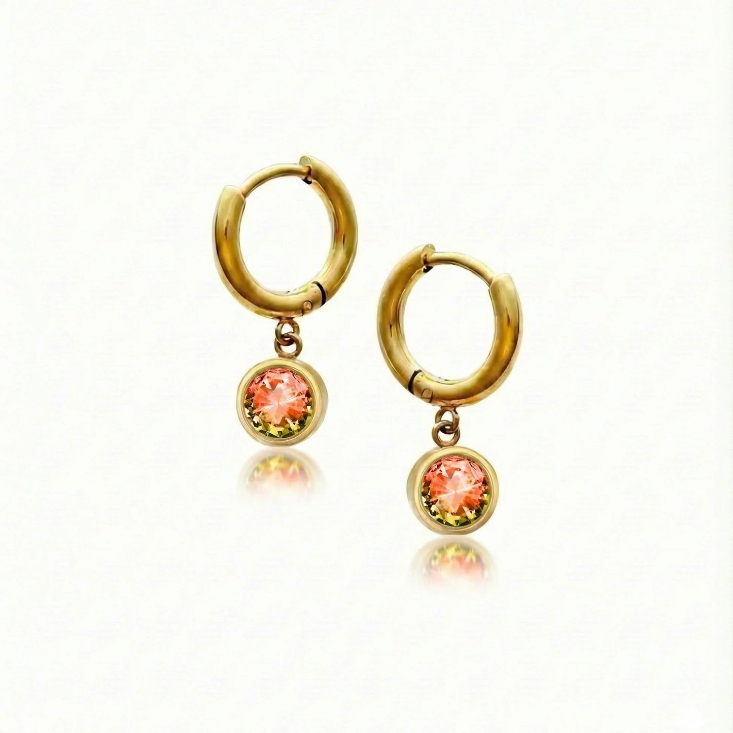 Aurora Crystal Jewelry Lunar Hoop Earrings