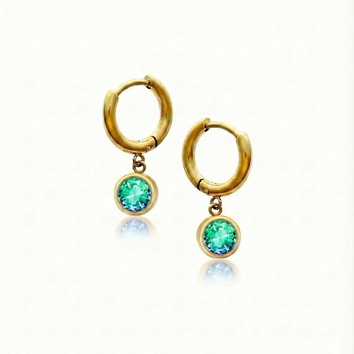 Aurora Crystal Jewelry Lunar Hoop Earrings