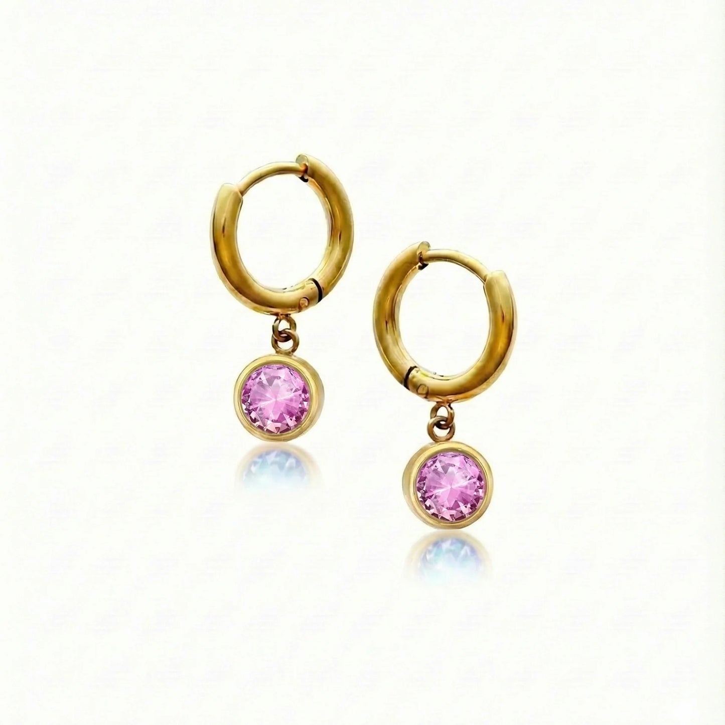 Aurora Crystal Jewelry Lunar Hoop Earrings