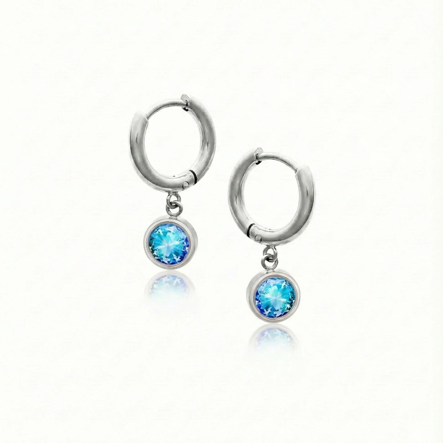 Aurora Crystal Jewelry Lunar Hoop Earrings